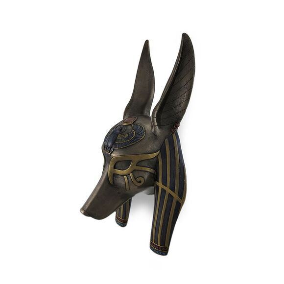 Mask of Anubis the Jackal God Sculptured Wall Hanging